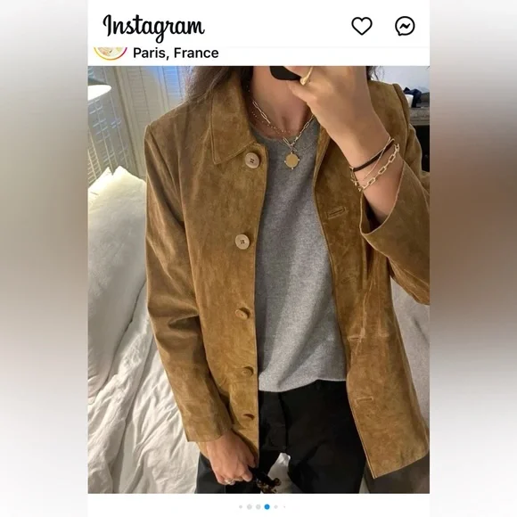 Gap Vintage Suede Jacket Tan S - Picture 4 of 16